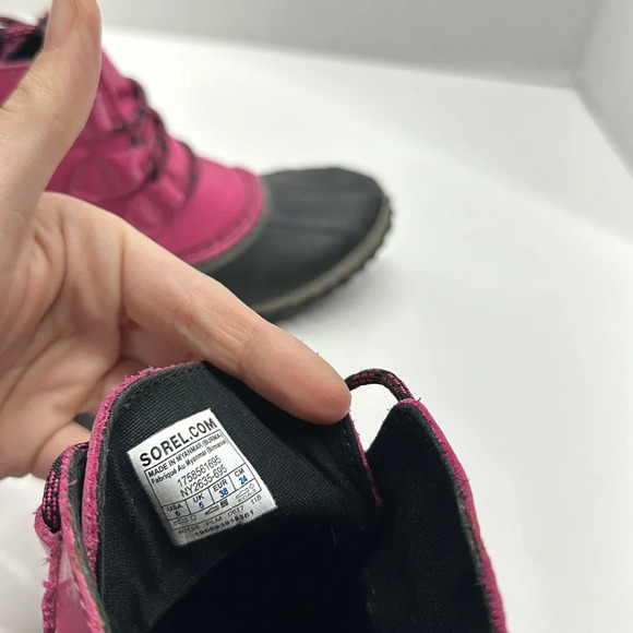 Sorel Duck Boots Lace Up Out N About Waterproof Winter Boot Shoes Pink Size 6 - Picture 7 of 8